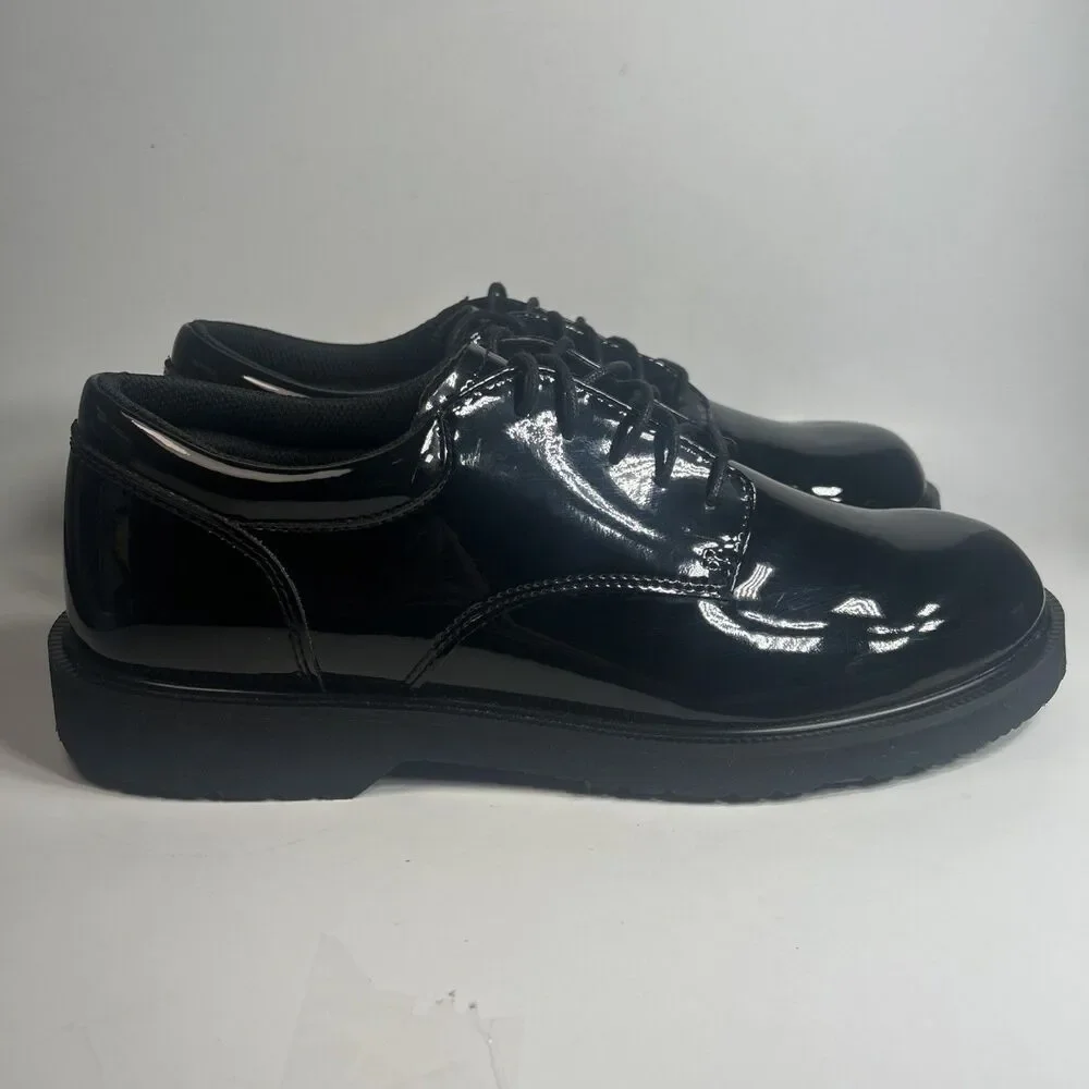 Bates Men’s Dress Shoes Size 11 Black High Gloss Duty Oxford Police/Fire
